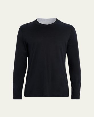 Brunello Cucinelli Mens Silk and Cotton Long-Sleeve T-Shirt