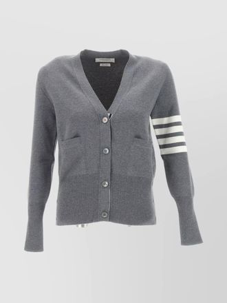 Thom Browne wool v-neck ribbed cardigan