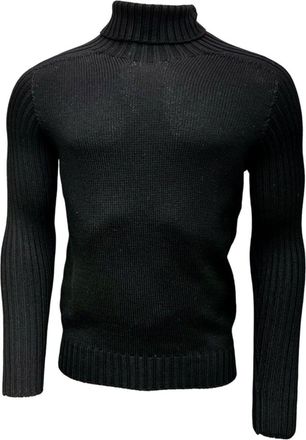 Gran Sasso Turtlenecks, male, Black, Size: 3XL Rainwool Rollneck Sweater