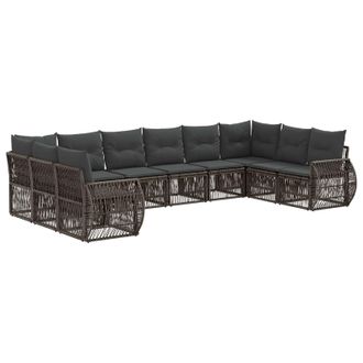 vidaXL Conjunto De Sof&aacute;s De Jard&iacute;n 10 Pcs Gris Y Gris Oscuro Vidaxl