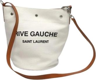 Saint Laurent Pre-owned Canvas Schoudertas - unisex - Vintage Tas - Wit - ONE Size - Vintage