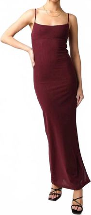 Olivaceous Kelsey Maxi Dress In Burgundy