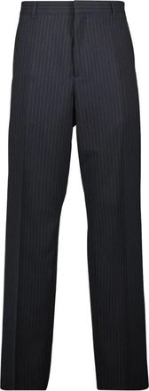 Dior Gestreept wollen broek lente-zomer 2025 - Heren - Straight fit broeken - Blauw - M - Wol - Broeken