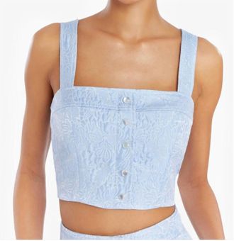 Amanda Uprichard Spade Remington Brocade Top In Powder Blue