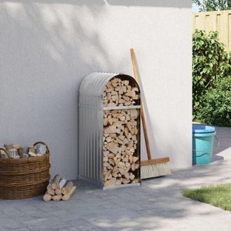 vidaXL Le&ntilde;ero De Acero Galvanizado Gris Claro 40x45x100 Cm Vidaxl