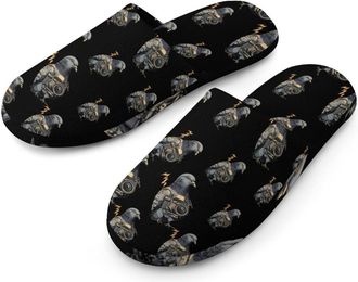 Generic Pigeons Wtih Camera Mens Flannel Slipper Soft Comfy House Shoes Non Slip Winter Warm Indoor Outdoor Slippers