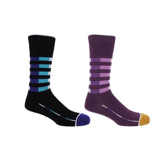 Peper Harow Quad Stripe Mens Bundle - Black & Purple