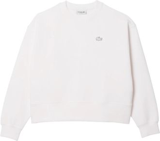 Lacoste Witte Sweatshirt met Chique Achterprint - Dames - Sweatshirts - Wit - M - Katoen - Hoodies & sweatvesten