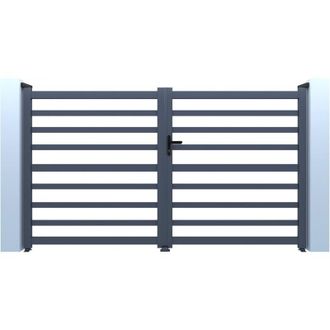 Habitat et Jardin Cancello in alluminio traforato Martin - 300 x 120 cm - Grigio