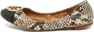 Tory Burch Ballerine Minnie con effetto pitone - Toni neutri