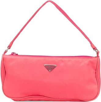Prada Pre-owned Shoulder Bags, female, Pink, Size: ONE SIZE Pre-owned Nylon Mini Bag