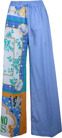 Moschino Wijde Broek - Dames - Wijde Broeken - Veelkleurig - XS - Katoen - Broeken