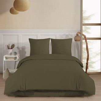 Blanc Avenue Juego de funda de edred&oacute;n 240x220 cm+ 2 FA 65x65 cm franela de algod&oacute;n