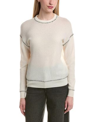 Bruno Magli Whipstitch Wool & Cashmere-Blend Sweater
