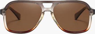 Lascana Polarized Aviator Sunglasses in Brown Clear at Nordstrom