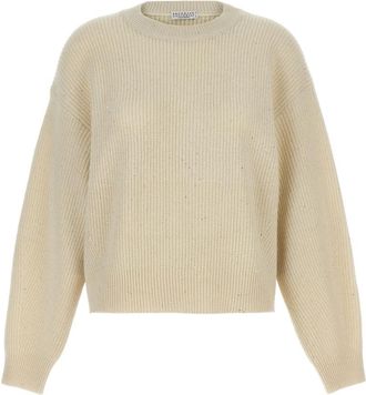 Brunello Cucinelli Beige Sequin Sweater