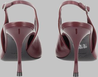 Roger Vivier Pointed-Toe Leather Slingback Pump - Red