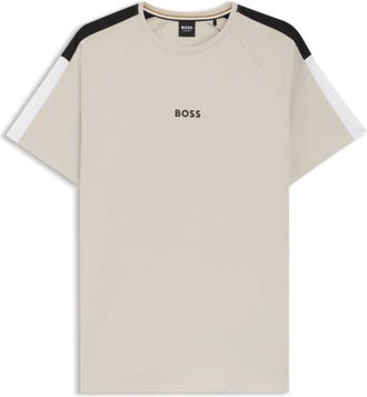 BOSS Cotton-blend pajama T-shirt with color-blocking