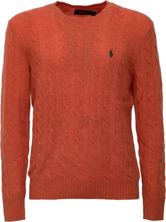 Polo Ralph Lauren Cable-Knit Wool Cashmere Embroidered Pony Sweater