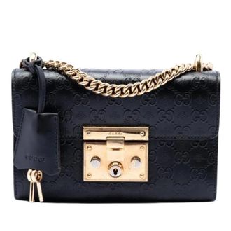 Gucci Pre-owned Cross Body Bags, female, Black, Size: ONE SIZE Pre-owned Padlock Crossbody Bag