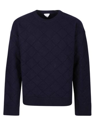 Bottega Veneta Navy Blue Crewneck Sweater