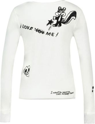 Zadig&Voltaire Womens Tunisien Happy T-Shirt - Zadig & Voltaire Cotton White Ready-To-Wear T-Shirts