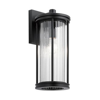 Elstead Lighting Farol de pared, IP44, aluminium, negro