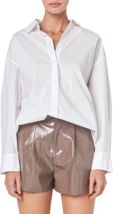 Grey Lab Oversize Cotton Button-Up Shirt in White at Nordstrom, Size X-Small