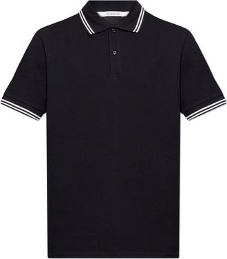 Moncler Polo met Logo - Heren - Polos - Zwart - S - Katoen - Tops