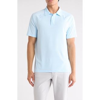 90 Degree by Reflex Ribbed Interlock Active Polo in Serenity Sky at Nordstrom Rack, Size Xx-Large
