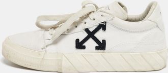 Off-white White Canvas Vulcanized Lace Up Sneakers