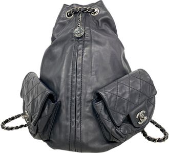 Chanel Black Leather Backpack (Pre-Owned)