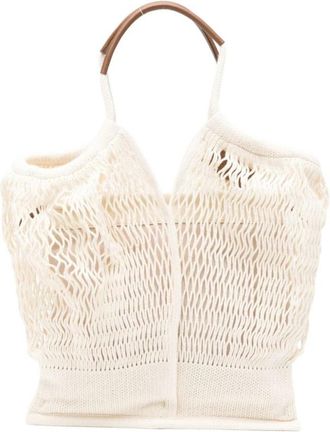 Hereu Calella Tote Bag met leren details - Dames - Shoppers - Beige - ONE Size - Katoen - Tassen