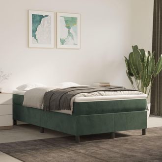 vidaXL Vidaxl - Cama Box Spring Con Colch&oacute;n Terciopelo Verde Oscuro 120x200 Cm