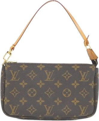 Louis Vuitton Marron Coated Canvas Pouch (Pre-Owned)