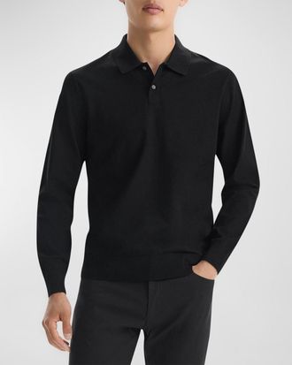Theory Mens Goris Long-Sleeve Polo Shirt