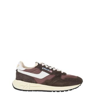 Autry Brown Low Suede Logo Sneakers