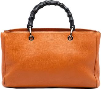 Gucci Pre-owned Gucci Medium Calfskin Bamboo Shopper Satchel Ladies 323660 001998
