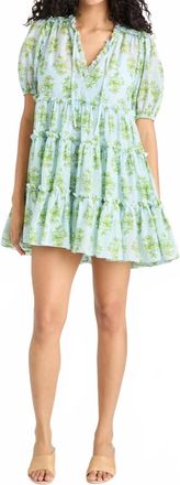 Cinq &agrave; Sept Papyrus Floral Madara Dress In Whispering Sky Multi