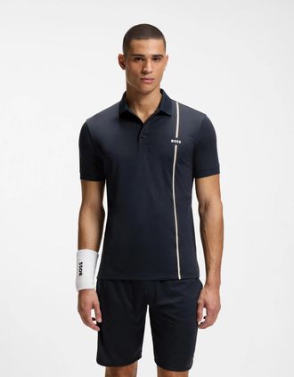 HUGO BOSS Mens BOSS Green TOC Game Mens Polo Shirt - Dark Blue 402 - Navy - Size: 40