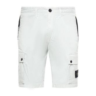 Stone Island Casual Shorts, male, Blue, Size: W31 Slim-fit Cargo Bermuda Shorts