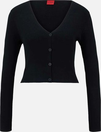 HUGO BOSS Womens Sanderin Cardigan - Black - Size: 10