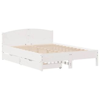 Berkfield Home Full Bed Frame without Mattress White 150x200 cm King Size Solid