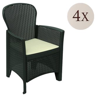 Dmora Dmora - Conjunto De 4 Sillas De Exterior Amilton, Asiento De Jard&iacute;n, Para Interior O Exterior, Con Reposabrazos, Fabricado En Italia, 59x57 H86 Cm, An