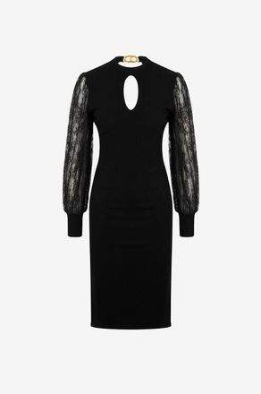 Twinset Midikleid aus Viskose mit Spitzen&auml;rmeln