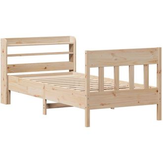 vidaXL Estructura De Cama Sin Colch&oacute;n Madera Maciza Pino 75x190 Cm Vidaxl