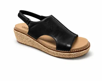 Corkys Footwear Womens Volta Ii Lower Heel Wedge Sandal In Black