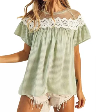 Bibi The Lacey Top In Sage