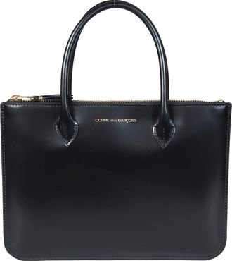 Comme Des Gar&ccedil;ons Smooth Handles Glossy Zip Closure Handbag