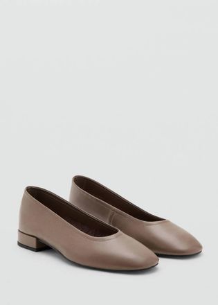 Mango Scarpe basse pelle marrone chiaro/pastello - Donna - 39 - MANGO